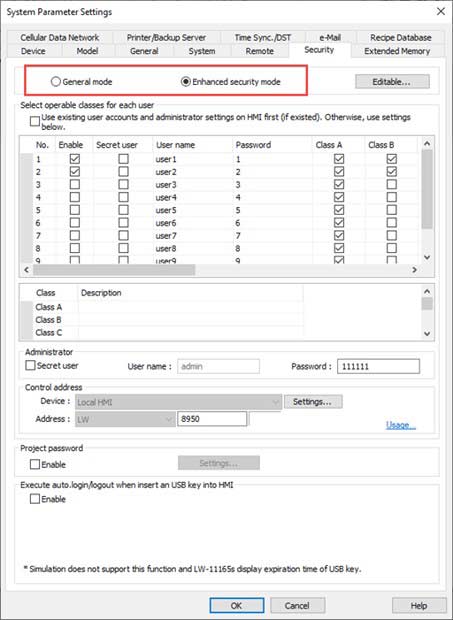 Enhanced Security Mode
