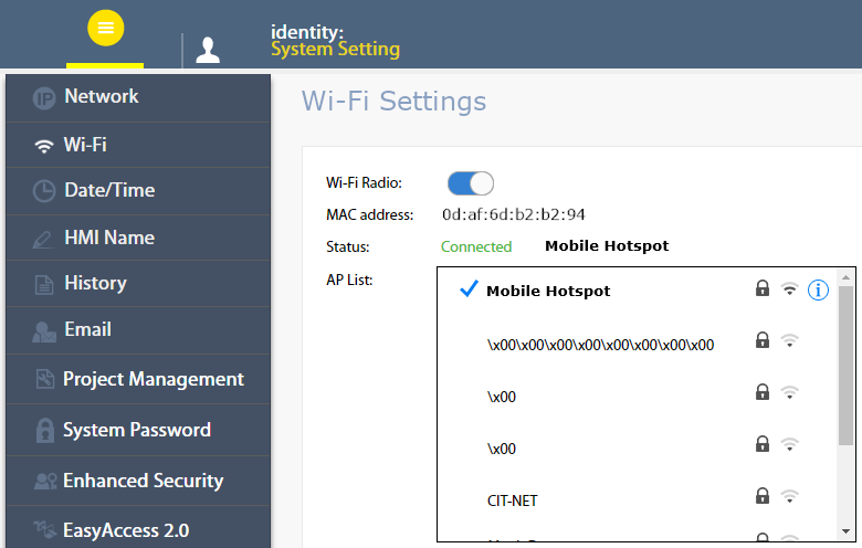Maple Features - WiFi HMI Screen