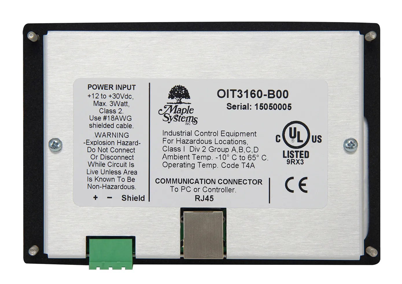 OIT3160 Back View