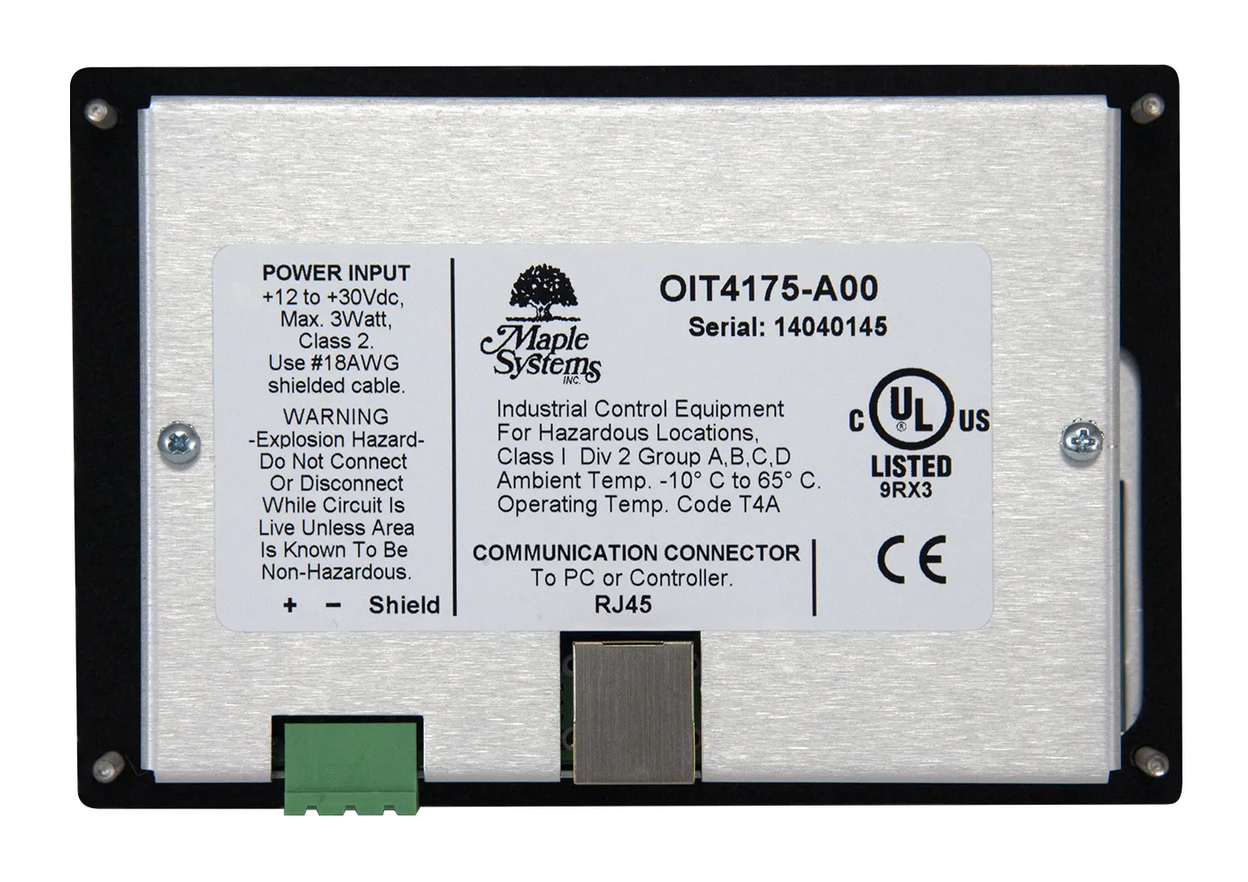 OIT4175 Back View