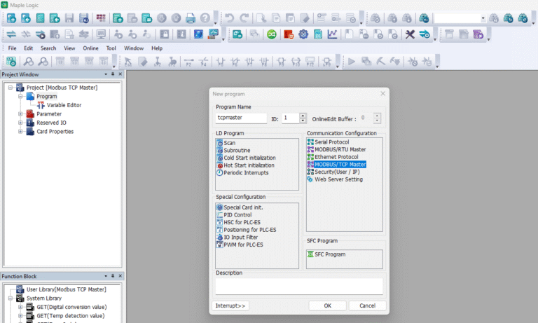 Comm Master Software How to Set Up your Maple Modular PLC as a Modbus TCP Master Device