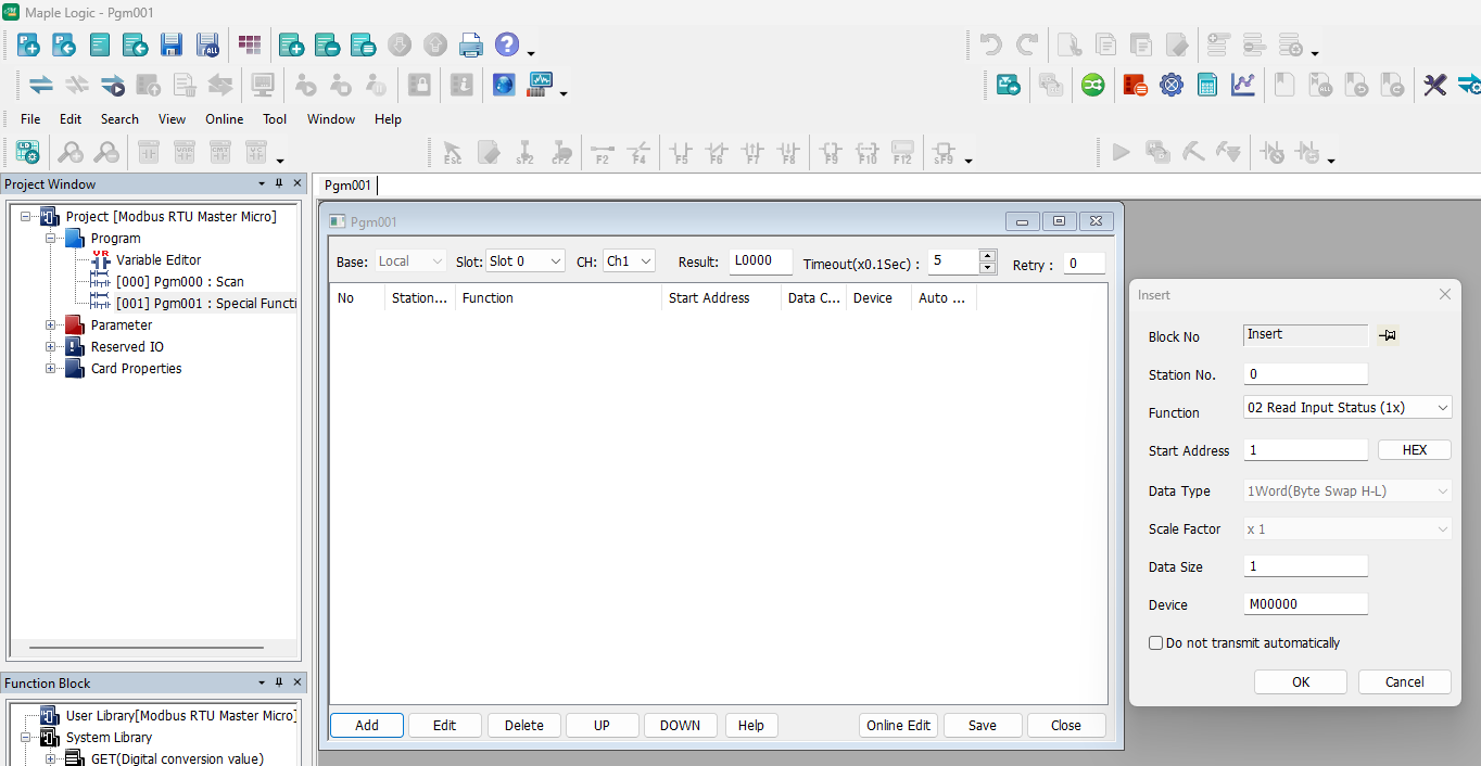 How to Set Up your Maple PLC as a Modbus RTU Master Device