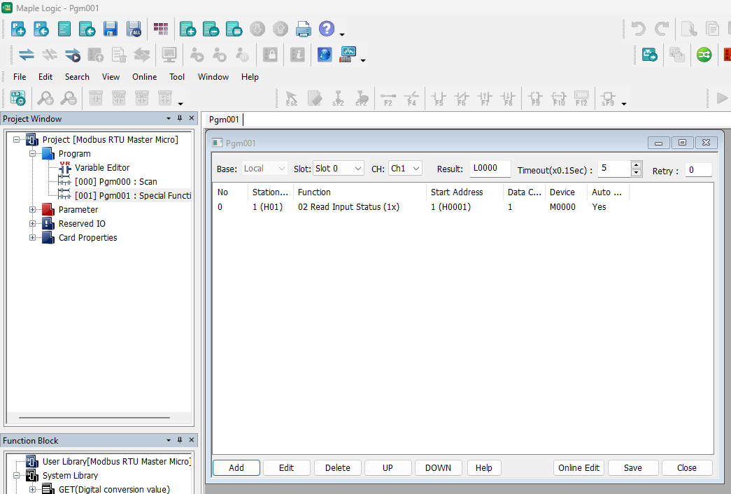 How to Set Up your Maple PLC as a Modbus RTU Master Device