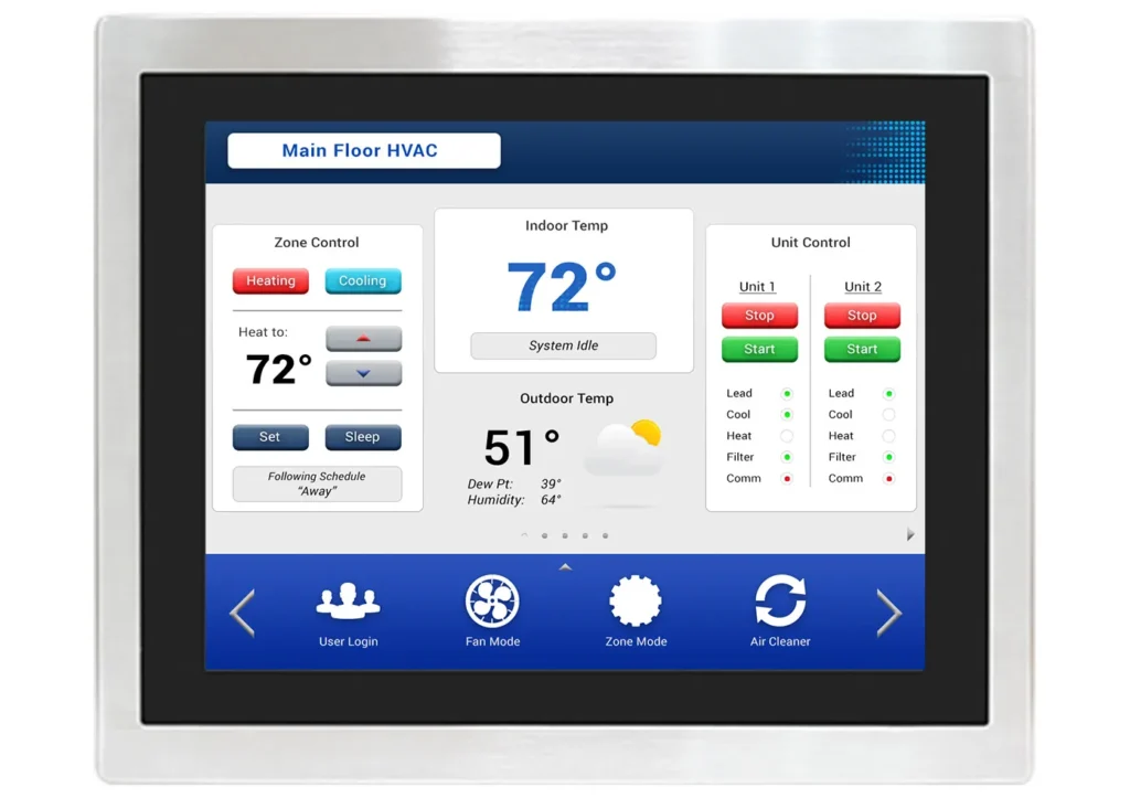 Maple Systems 15" High Brightness Industrial Panel PC - C1D2 and ATEx Rated - AEX-915APH Front View