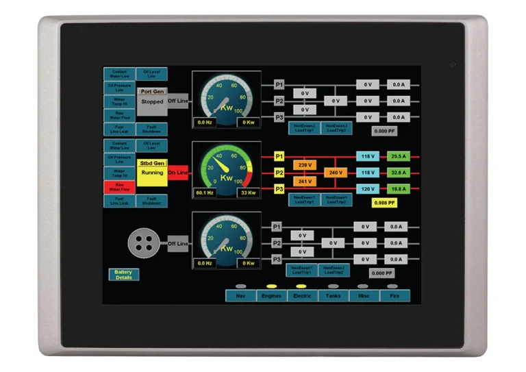 8-inch Intel® Pentium® Panel PC featuring a resistive touchscreen, quad-core processor, fanless aluminum enclosure, dual Gigabit Ethernet, and Windows® IoT OS, ideal for industrial control applications.