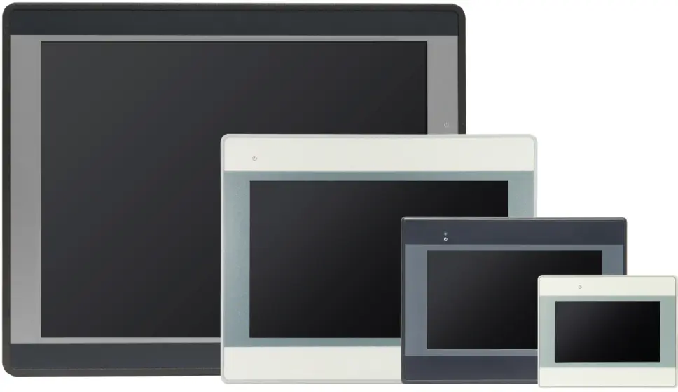 fives-logo Image of 4 different sizes of touchscreen HMI