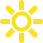 Icon of the Sun, depicting the importance of screen brightness when choosing an industrial monitor.