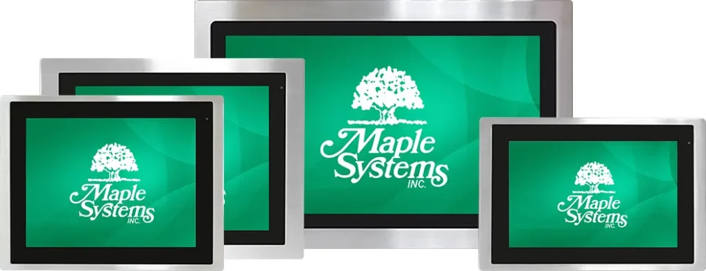 Group of Stainless Steel Industrial Panel PCs by Maple Systems