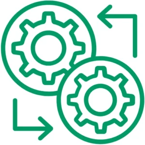 Icon suggesting straightforward integration, with puzzle pieces fitting together, to denote the hassle-free system compatibility of Maple Systems PLC.