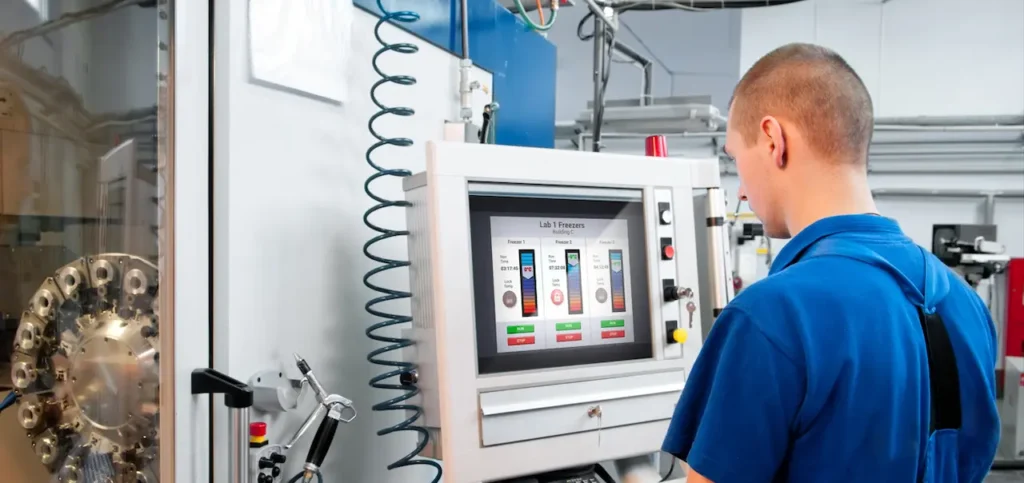 Worker using a Maple HMI
