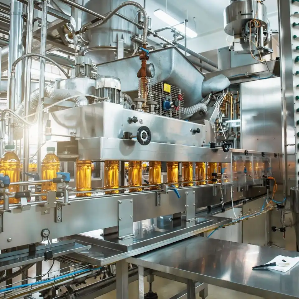 maple-systems-scada-plant-and-factory-sector View of an automated manufacturing line that might be utilizing the SCADA systems.