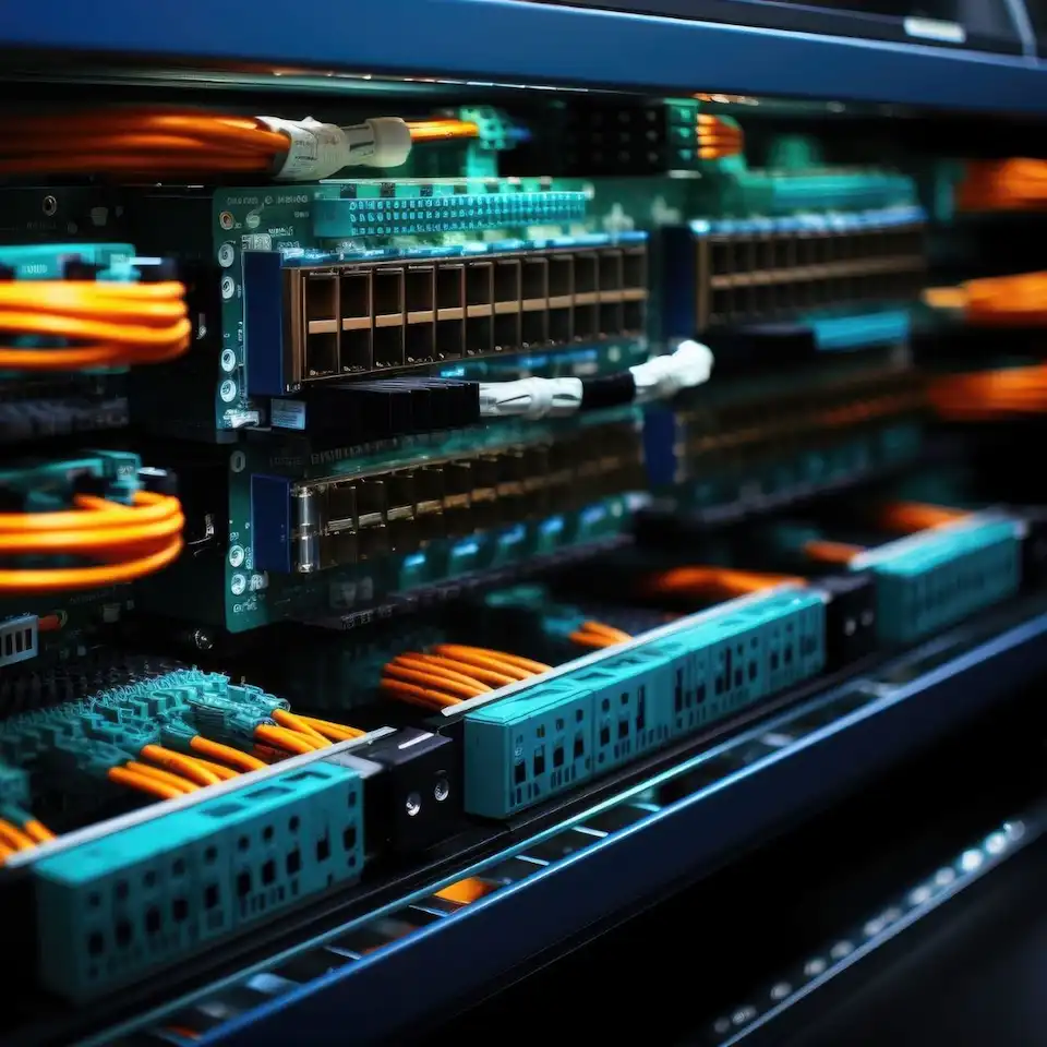 maple-systems-scada-telecommunication-sector View of network devices in telecommunication section that might be utilizing the SCADA systems.