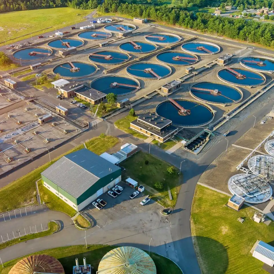 maple-systems-scada-water-and-waste-sector View of a water treatment plant that might be utilizing the SCADA systems.