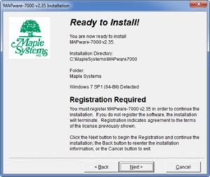 Skip Software Registration Step - Maple Systems