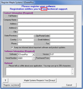 Skip Software Registration Step - Maple Systems