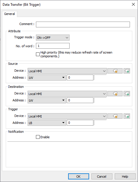 Screenshot of EBPro Data Transfer properties Screenshot of EBPro Data Transfer properties