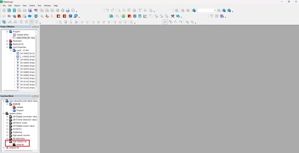 Function Block User System Library in MapleLogic