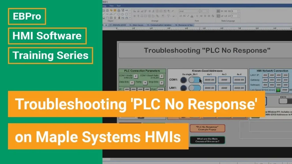 Troubleshooting ‘PLC No Response’ on Maple Systems HMIs