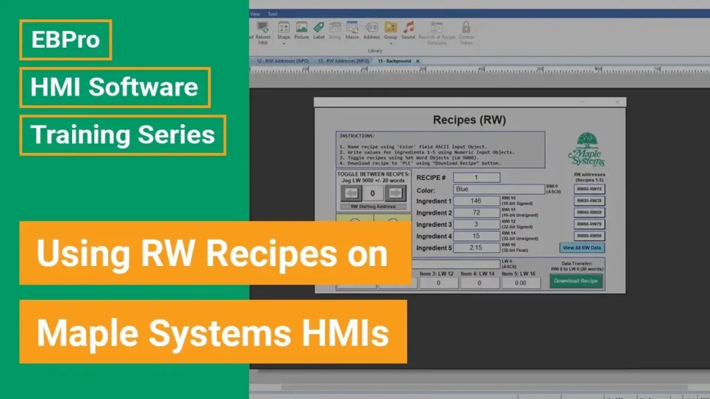 Using RW Recipes on Maple Systems HMIs