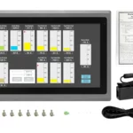 What is included with a purchase of the OMI6816B Industrial Panel PC is: Warranty Statement, Installation Instruction, Product Flyer, DC Power Connector, DC Power Adapter with cord, 2-Pin Remote Power Switch connector, Mounting Kit (Quantity determined by screen size)