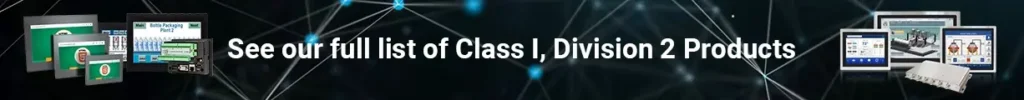 Maple Systems Class 1, Division 2 Industrial Products Banner with Class 1, Division 2 products