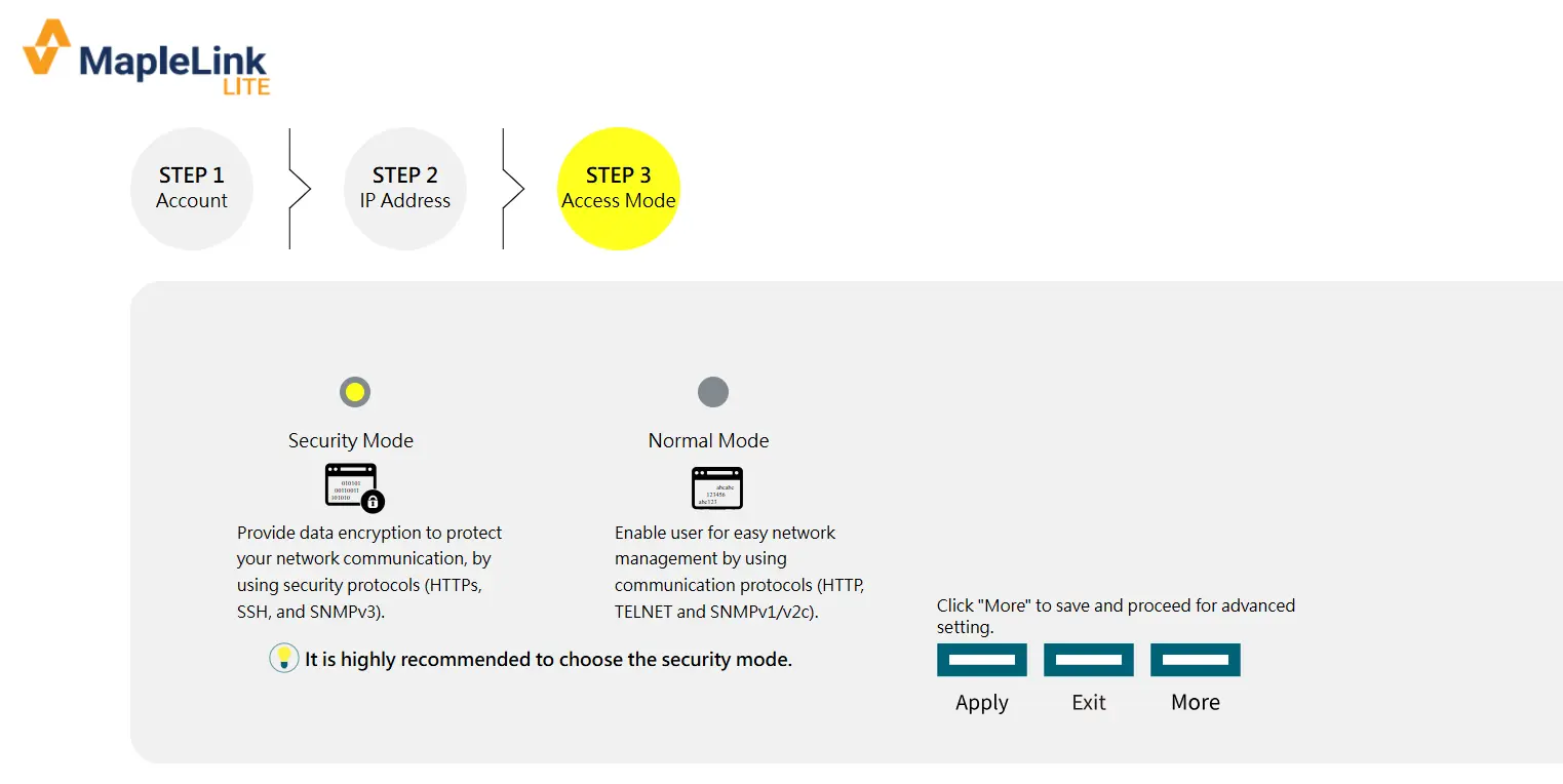 Access Mode - Step 3