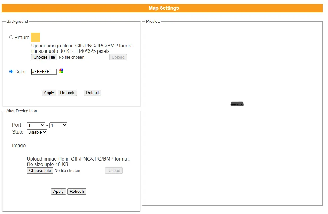 Network Topology- Map Settings