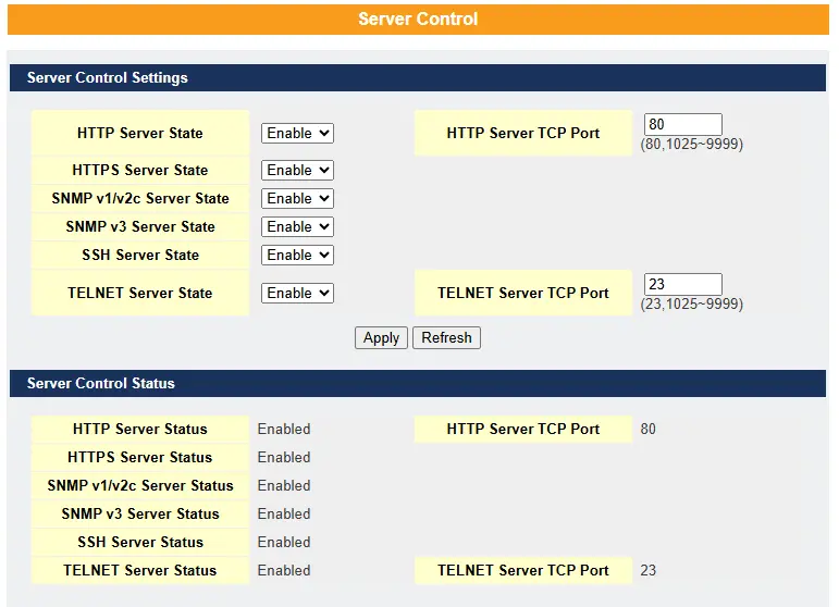 Server Control
