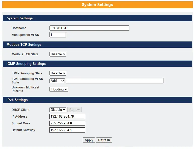 System Settings