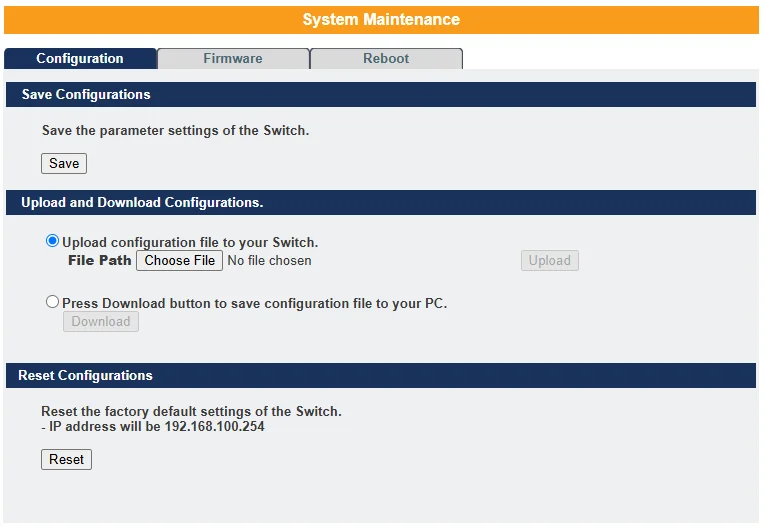System Maintenance - Configuration
