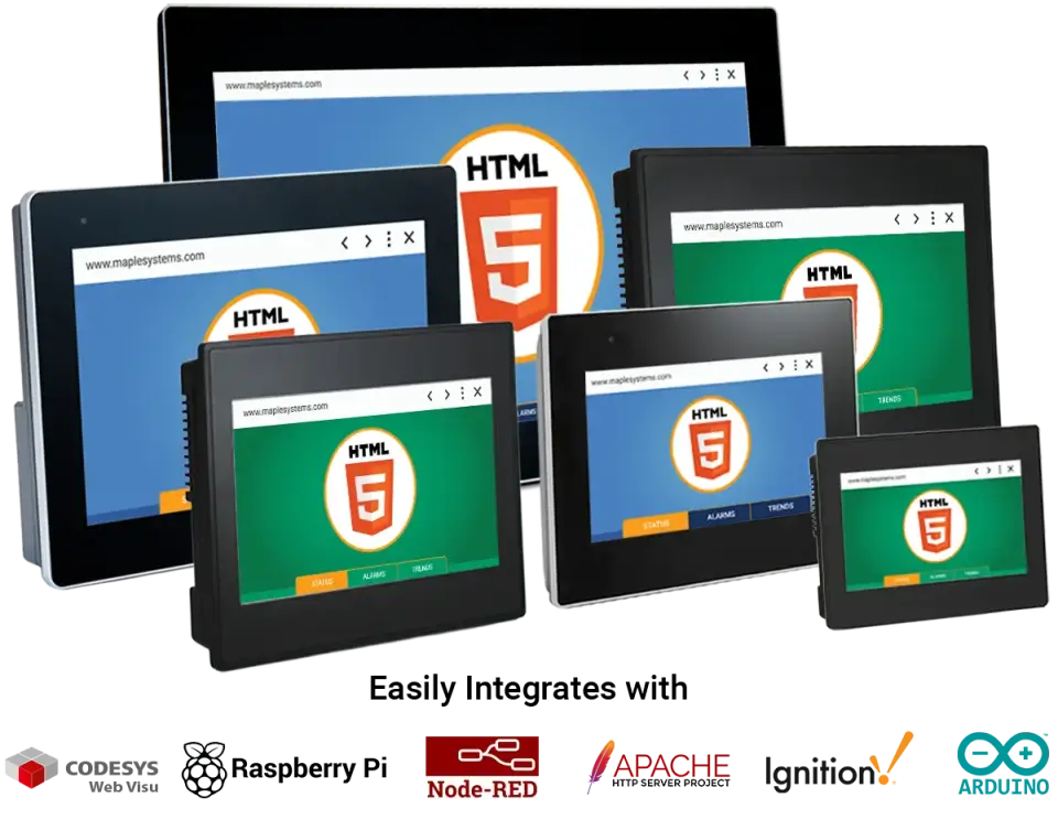 Web HMI Group with sample of supported web servers