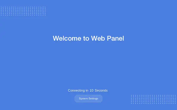 cMT Web HMI Welcome Screen