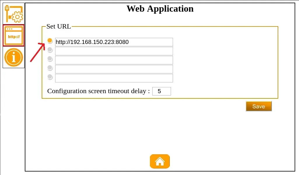 Enter the URL and select it on the Web Application Page of the WP4000 Series Web HMI. Enter the URL and select it on the Web Application Page of the WP4000 Series Web HMI.