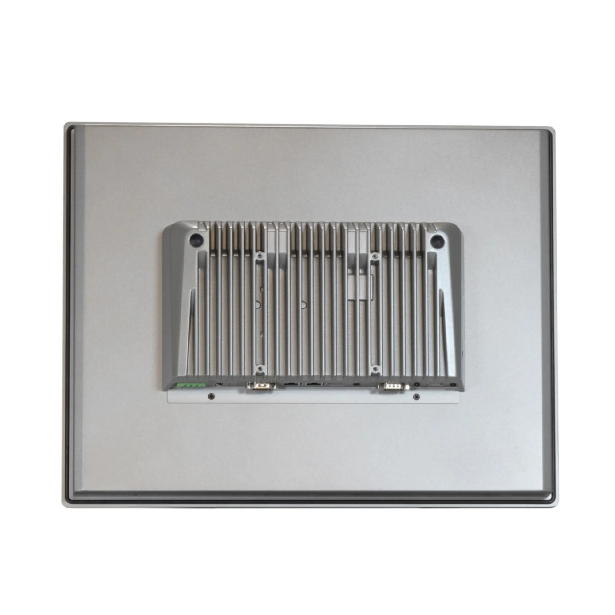 Maple Systems OMI6817CP 17" Industrial Panel PC with Windows or Linux OS, up to 32GB RAM and up to 2TB Storage rear view showing VESA mounting holes and CPU/Heatsink placement.
