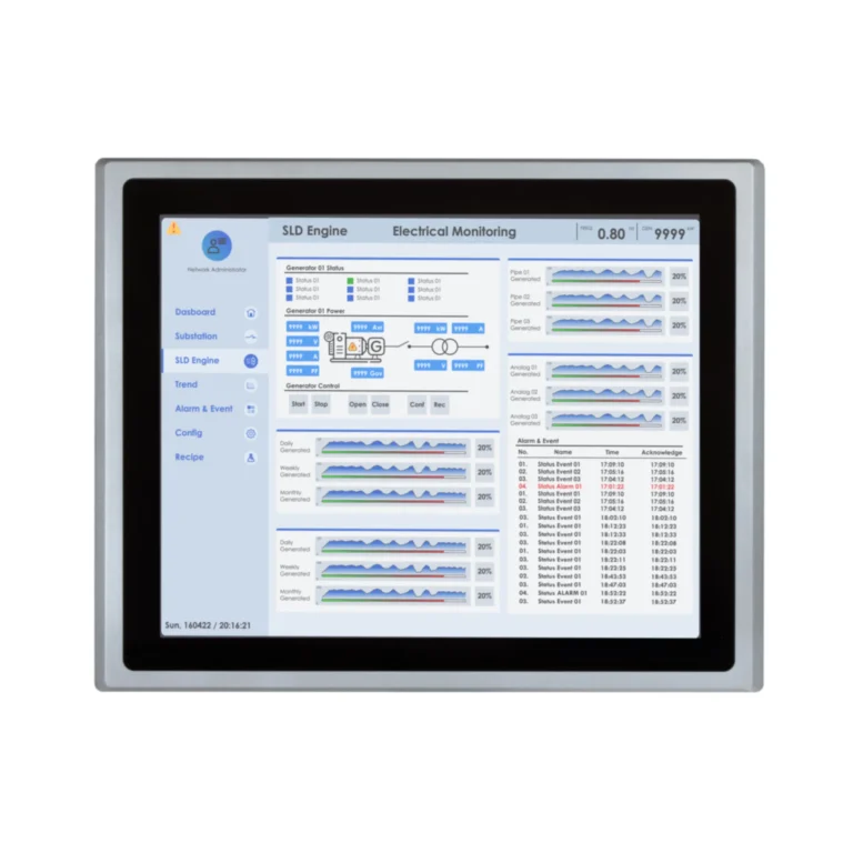 Maple Systems OMI6819CP 19" Industrial Panel PC with Windows or Linux OS, up to 32GB RAM and up to 2TB Storage front view with image