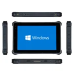 Maple Systems RT1110A, 10" Rugged Tablet with Windows 11 or Linux OS options all sides view showing all the available I/O ports