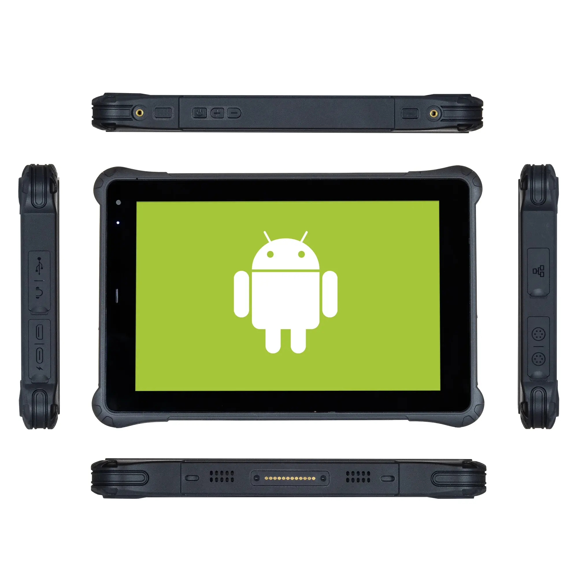 Maple Systems RT1310A, 10″ Rugged Tablet with Android 11 OS all sides view showing all the available I/O ports Maple Systems RT1310A, 10" Rugged Tablet with Android 11 OS all sides view showing all the available I/O ports