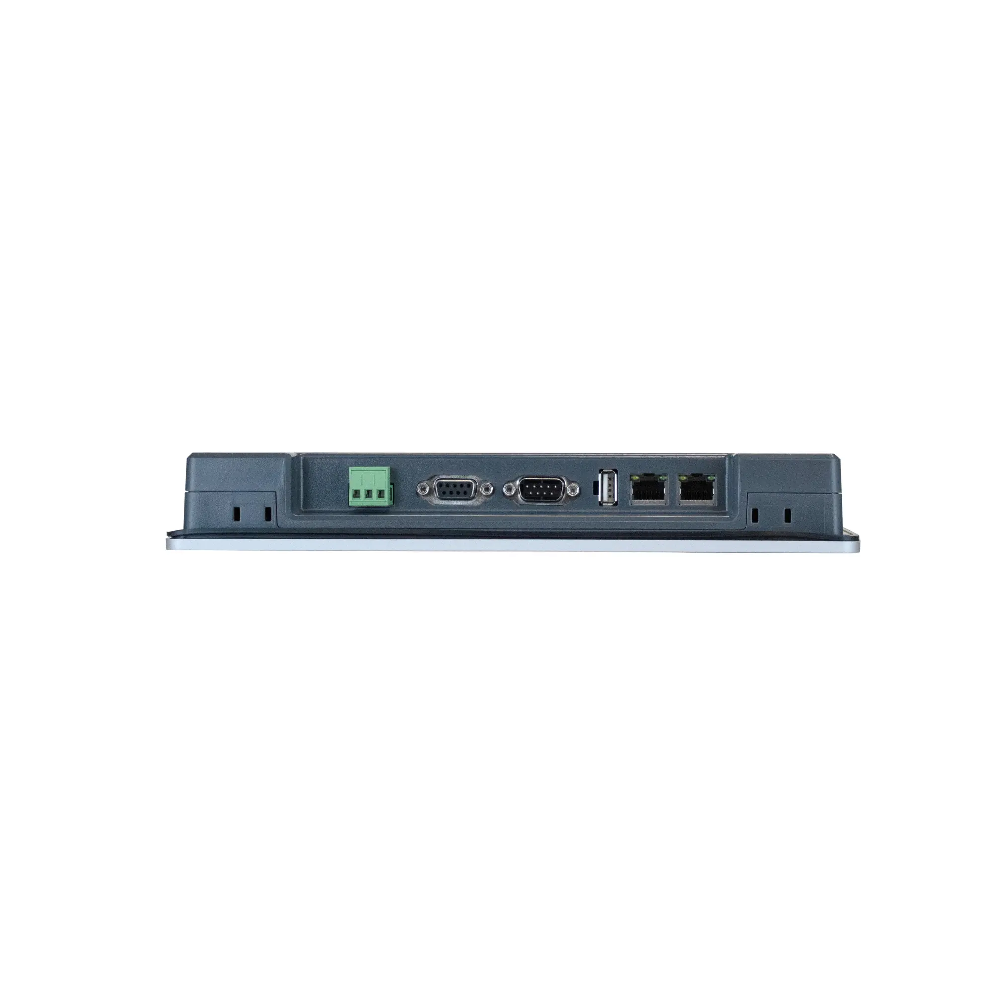 cMT3102Xv2R 10.1" High Performance HMI with Built-in RFID Bottom View, Showing available I/O Ports