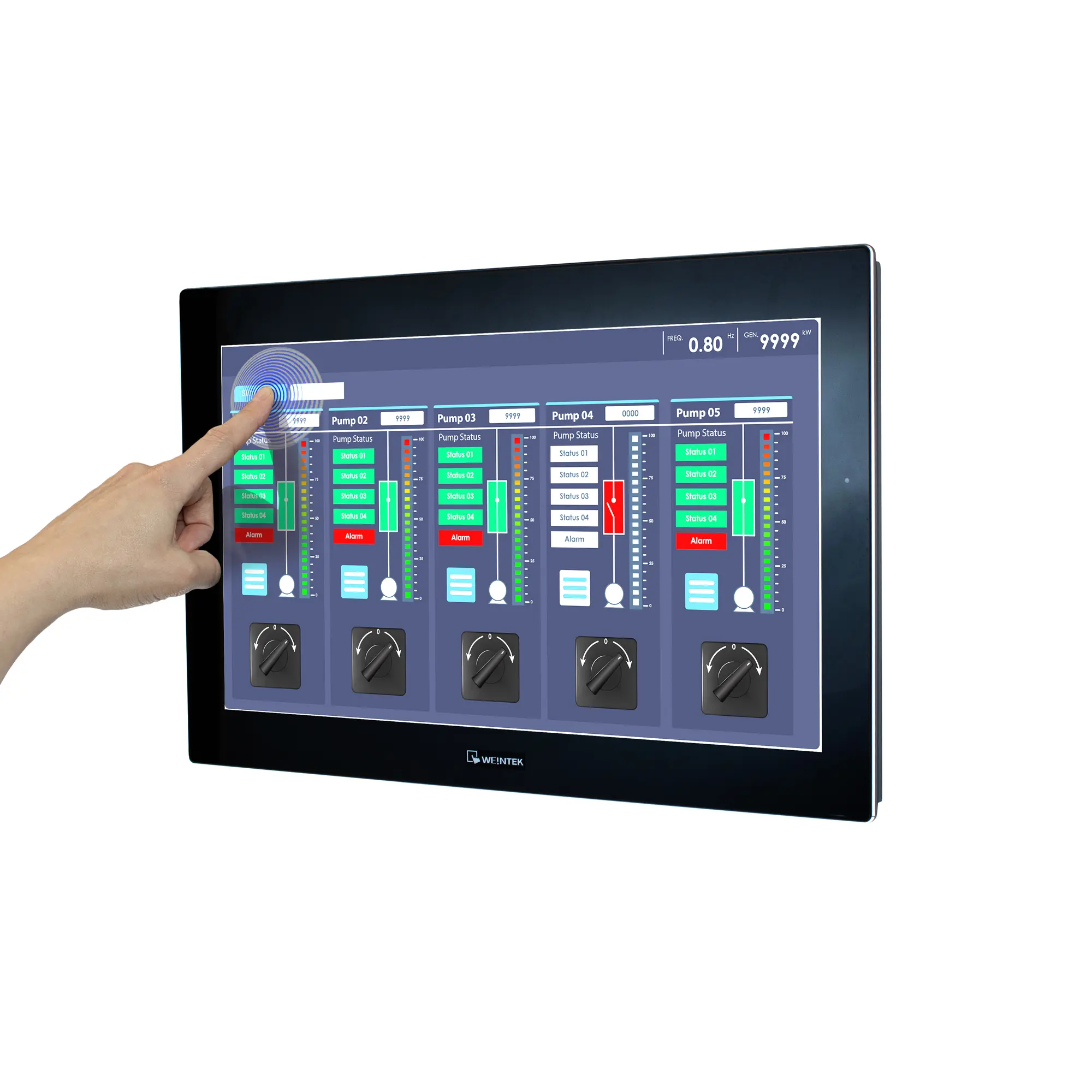 Maple Systems 21.5" cMT3218XP High Performance HMI 3 quarter image with capacitive touch functionality