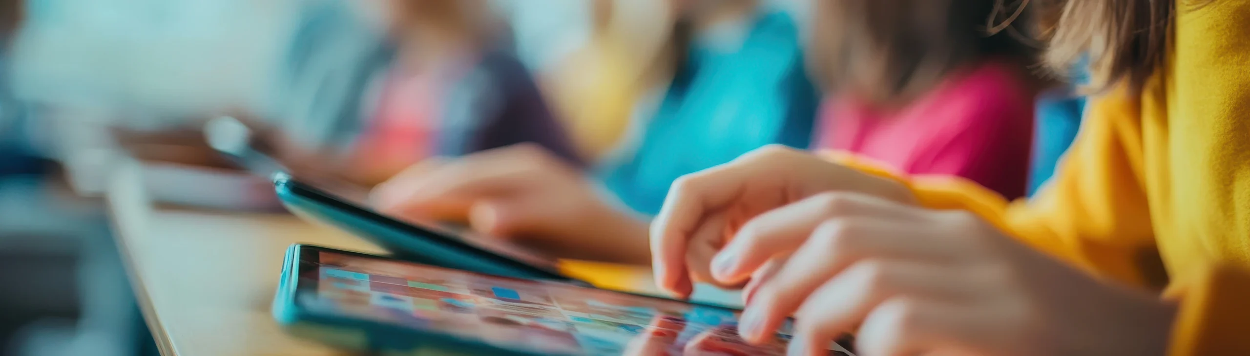 a tablet being used in school