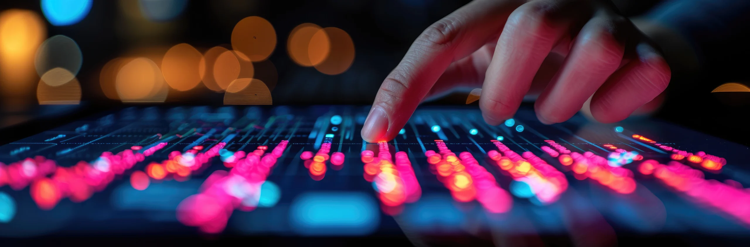 a tablet being used in an audio visual setting