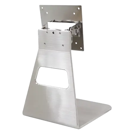 Rear view of Maple Systems Stainless Steel Desktop Stand for our Industrial Monitors and Panel PCs