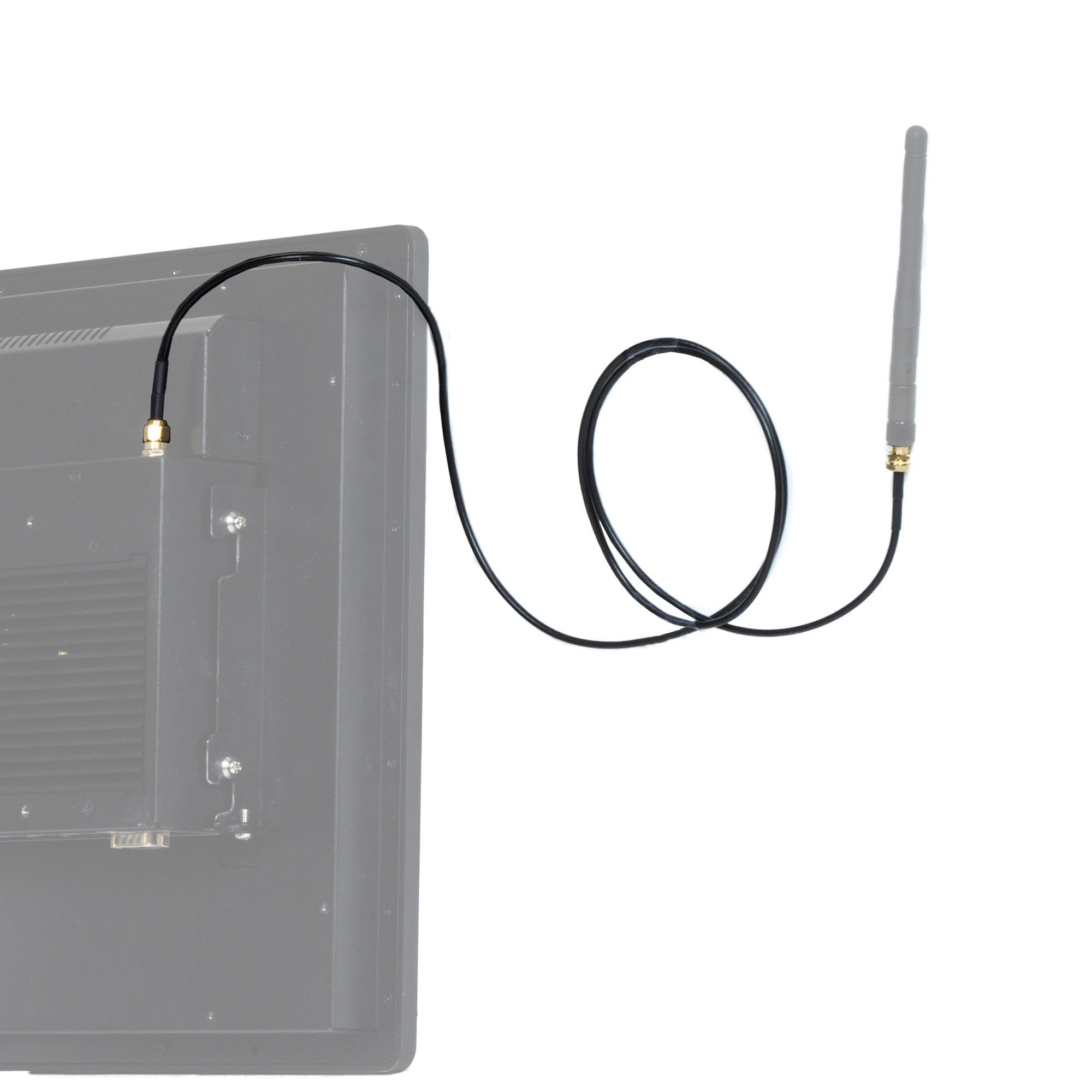 Installed durable cable designed to boost Wi-Fi range and performance for industrial PCs.