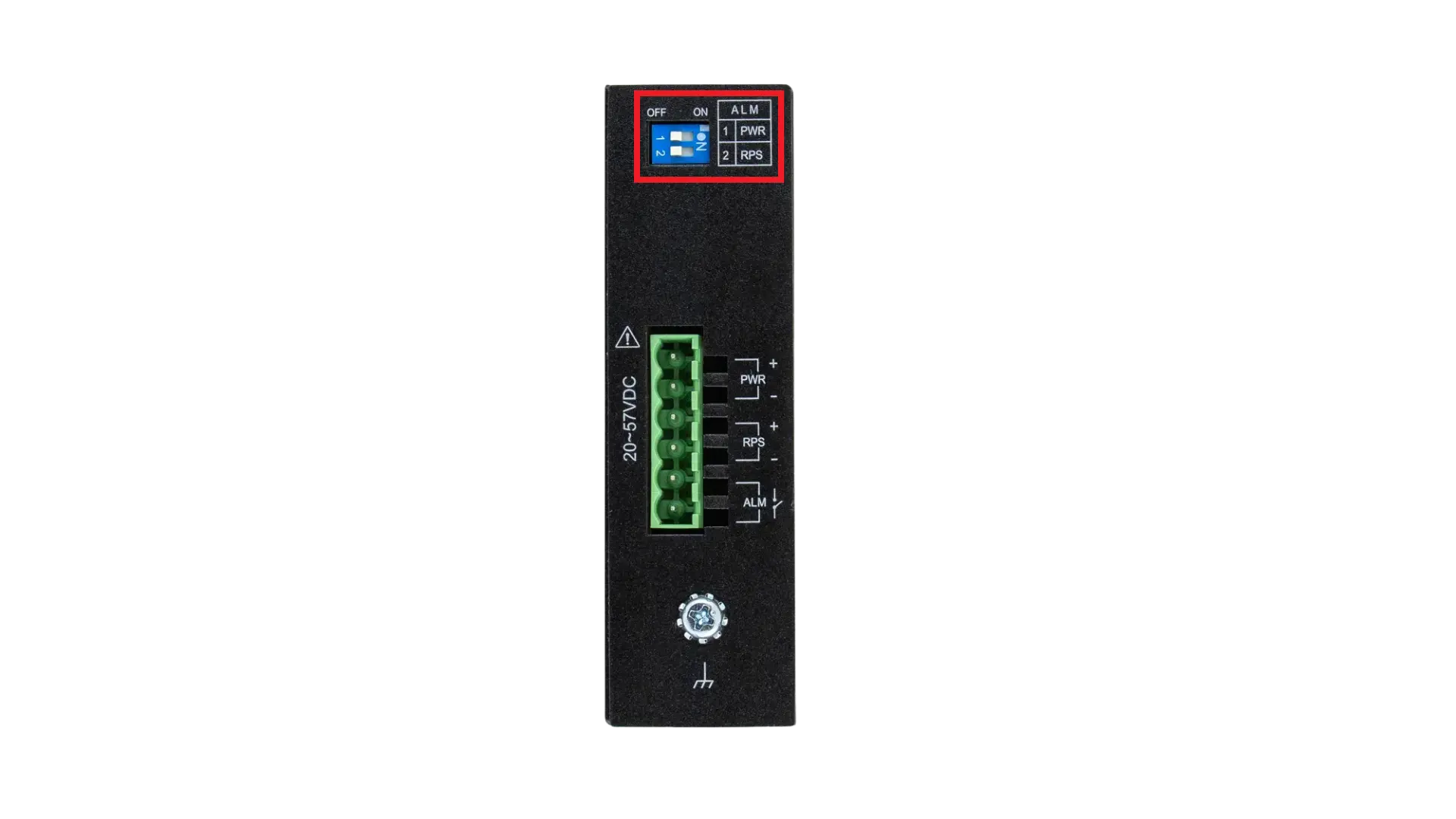 5 port lite managed switch - top view - alarm dip switch 5 port lite managed network switch top view alarm dip switch