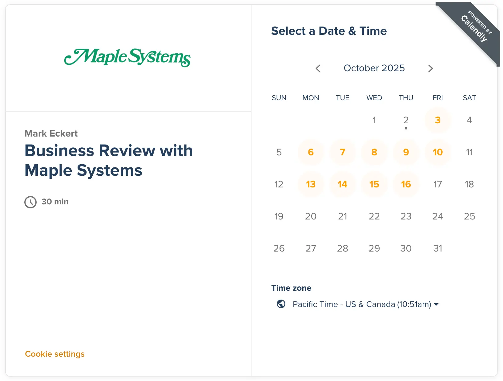 Schedule a call with Maple Systems Calendar to schedule a call with one of Maple Systems technical sales representatives