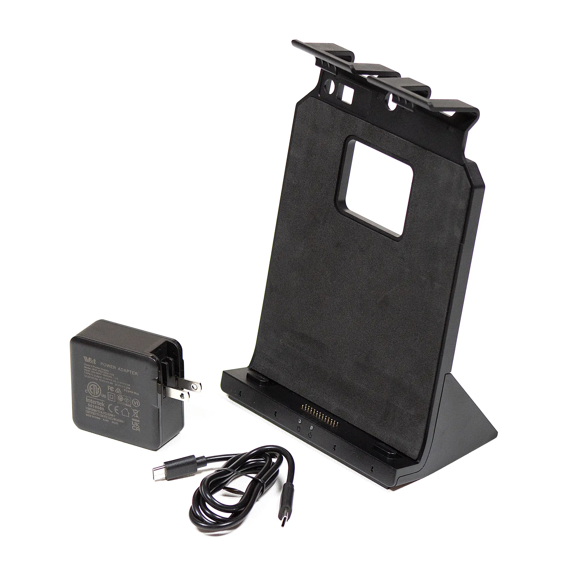 DK010002-KIT | Office Dock/Charging Station Kit for RT1211 Series Rugged Tablets The Maple Systems DK010002 Office Dock Kit comes with the office dock, adapter, and cable, and is designed for the RT1211 Series rugged tablets, offering USB, Ethernet, and RS-232 ports for reliable desktop connectivity and productivity.