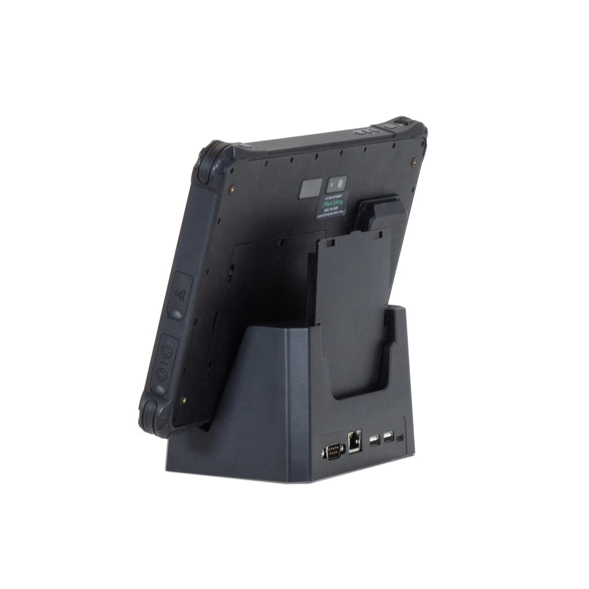 DK010003- Office Docking Station for RT1310A Rugged Tablet – back-charging-devices The Maple Systems Office Dock for the RT1310A rugged tablet delivers simultaneous charging and versatile I/O connections for industrial or office environments.
