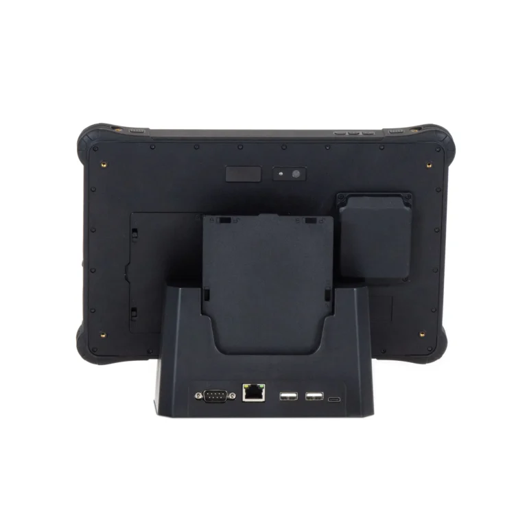 The Maple Systems Office Dock for the RT1310A rugged tablet delivers simultaneous charging and versatile I/O connections for industrial or office environments.