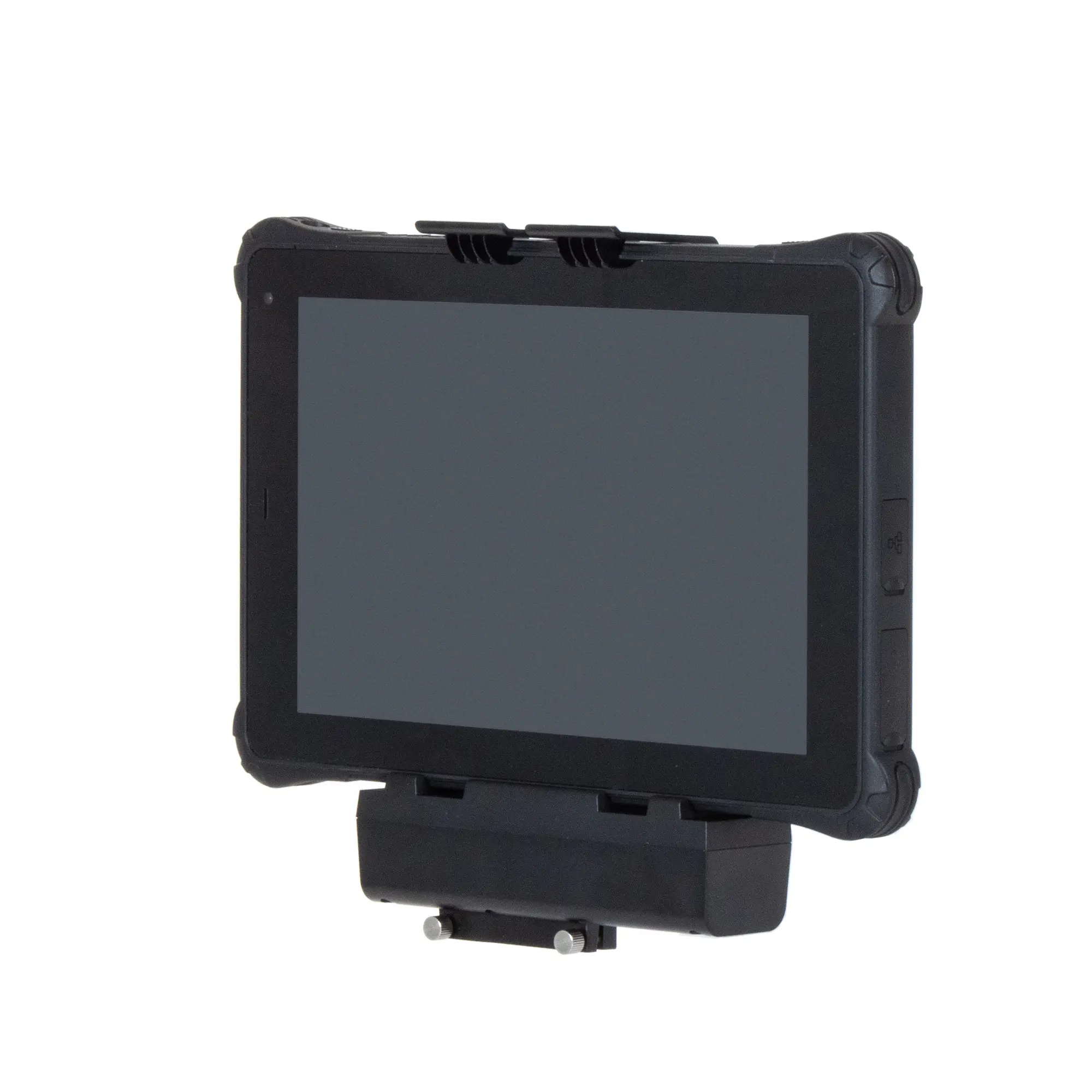 The Maple Systems DK020010 Vehicle Dock securely mounts and powers RT1110A and RT1310A rugged tablets, featuring USB, Ethernet, and RS-232 ports for reliable in-vehicle connectivity.