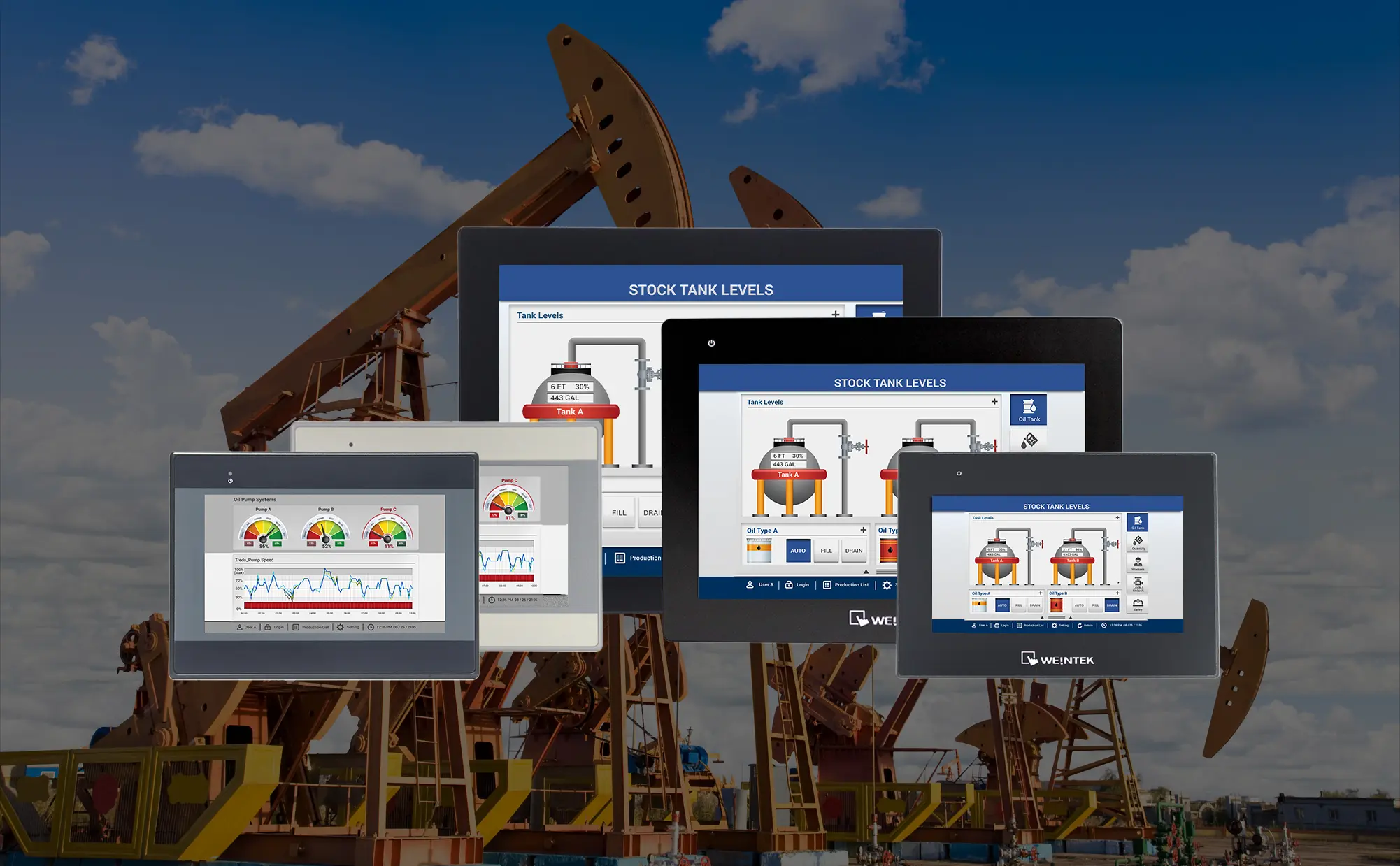 HMI-Oil-Background Maple Systems Class I Division 2 HMI Lineup for Oil and Gas Industry